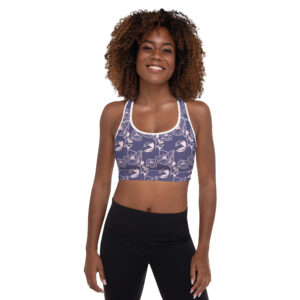 Cornflower Bloom Padded Sports Bra